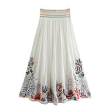 Women's Skirt Summer Embroidered High Waist Long Skirt Skirt Women's Ethnic Style