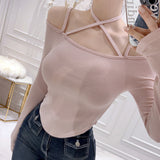 Women Long Sleeve Shirt Oblique Top Slimming Long Sleeve