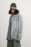 Unisex Jacket Autumn Burrs Washed Denim Jacket
