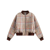 Unisex Jacket Winter Houndstooth Cotton Baseball Uniform