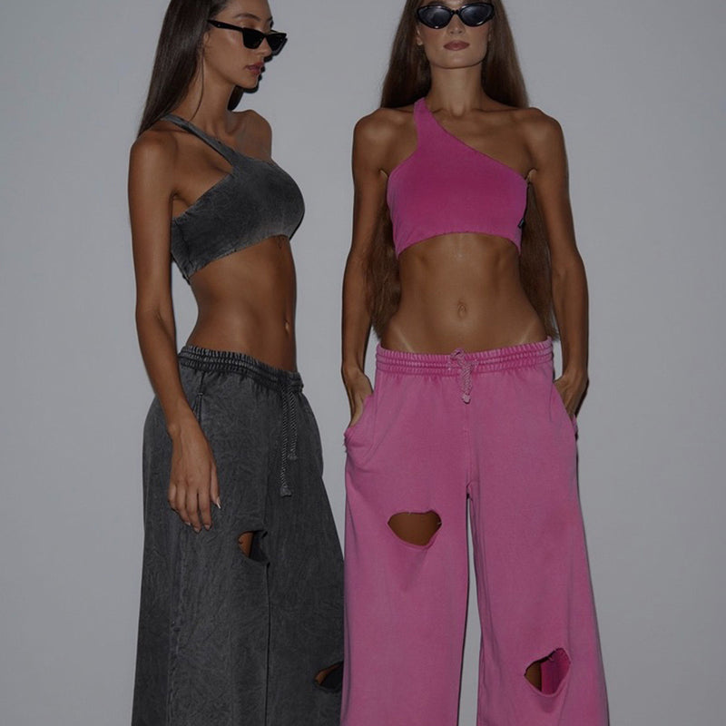 Women Cargo Pants Vintage Distressed Loose Casual Sweatpants Women