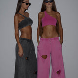 Women Cargo Pants Vintage Distressed Loose Casual Sweatpants Women