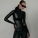 Women Jumpsuit Winter Fashion High Collar Long Sleeve Jumpsuit