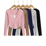 Women T-Shirt Long-Sleeved T-shirt Women's Autumn Design Blouse Bottoming Shirt