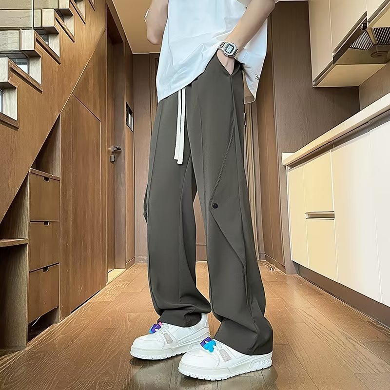 Men Sweatpants Drape Ice Silk Pants Men's Summer