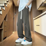 Men Sweatpants Men's Summer Logging Overalls Straight Casual Pants