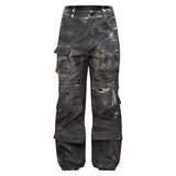 Women Cargo Pants Jeans Women's Stitching Straight
