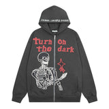 Men Hoodie Print Hooded Cardigan Sweater Boys Autumn Loose Long Sleeve Jacket