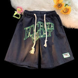 Men Sweatpants Casual Shorts Men's Summer Vintage Embroidered Loose Sports
