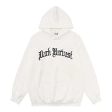 Men Hoodie Letter Personality Printed Hoodie Men's Vibe Loose Pullover Hoodie
