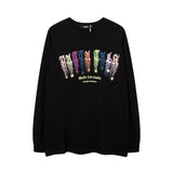 Men Long Sleeve Shirt Puff Print Couple Long Sleeve T-shirt Men and Women