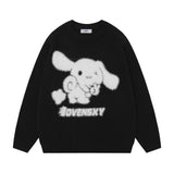 Women Sweater Cinnamoroll Babycinnamoroll Jacquard round Neck Sweater Loose Long Sleeve Autumn and Winter