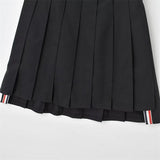 Women Skirt Summer High Waist Preppy Style Pleated Skirt Skirt
