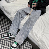 Men Sweatpants Checkered Pants Men's Spring Fashion Brand Casual Trousers
