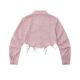 Women Long Sleeve Shirt Women's Autumn Leisure Contrast Color Lapels Shirt