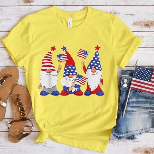 Women's Independence Day T Shirt round Neck Short Sleeve T-shirt