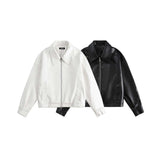 Unisex Jacket Autumn Vintage Wax Oil Leather Coat Women's Clothing