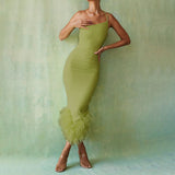 Women Dresses Fall One Shoulder Sexy Slim Fit Long Dress