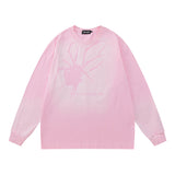 Men Long Sleeve Shirt Distressed Long Sleeve T-shirt Men's and Women's Hip Hop Retro Loose round Neck Sweater