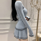 Women Long Sleeve Shirt Top Button Long Sleeve Cardigan Jacket Skirt