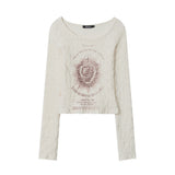 Women Long Sleeve T-Shirt Printed Long Sleeve T-shirt Girls' Autumn Casual O-neck Short Top