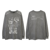 Men Long Sleeve Shirt Letter Printed round Neck Long Sleeve T-shirt Men Loose All-Matching Top