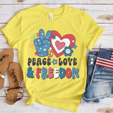 Women's Independence Day T Shirt round Neck Short Sleeve T-shirt