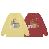 Men Long Sleeve Shirt Casual Long Sleeve Couple T-shirt Men and Women Autumn Versatile Loose