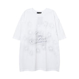 Men T Shirt Retro Alphabet Hip Hop Short Sleeve T-shirt Men and Women