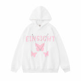 Men Hoodie Color Matching Butterfly Necklace Hooded Sweater