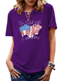 Women's Independence Day T Shirt Pattern Printed Short-Sleeved T-shirt