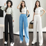 Palazzo Pants Design Sense Niche Corrugated Straight Wide-Leg Pants Women's Casual