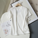 Women T-Shirt round Neck Short Sleeve Women Loose White T-shirt