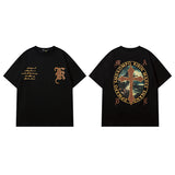 Men T Shirt Butterfly Print Short Sleeve Men's and Women's Loose Vintaget T-shirt