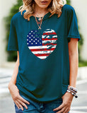Women's Independence Day T Shirt Pattern Printed Short-Sleeved T-shirt