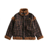 Unisex Jacket Teddy Hair Patchwork Cotton-Padded Jacket