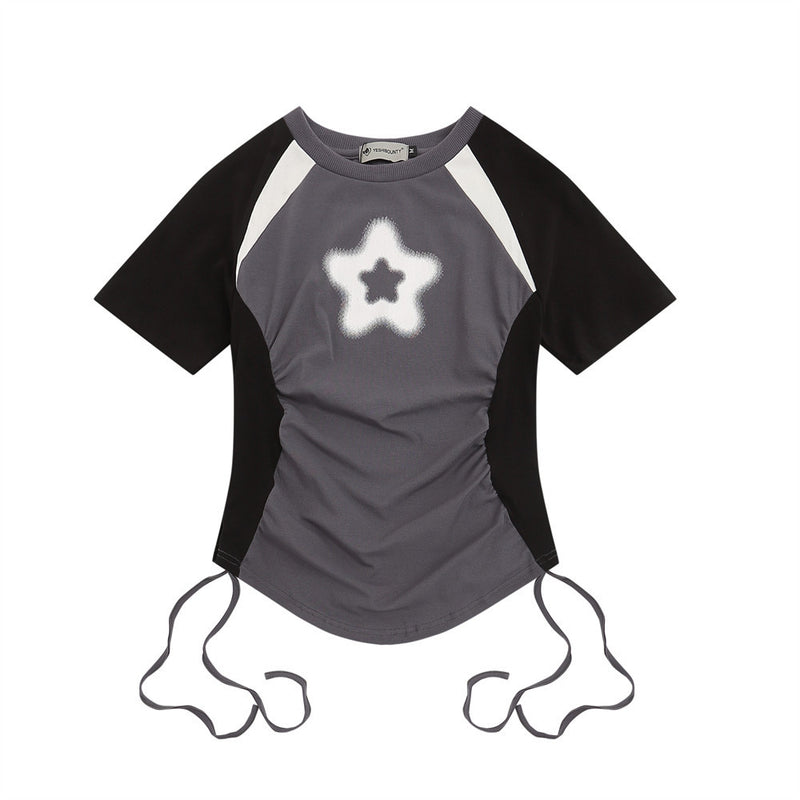 Women T-shirt Short-Sleeved T-shirt Women's round-Neck Printed Top