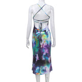 Women Desses Suspenders Dress Printing
