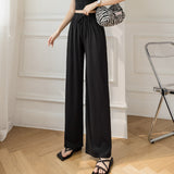 Palazzo Pants Knitted Wide-Leg Pants Summer High Waist Loose Drooping