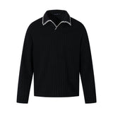 Unisex long-sleeved shirt autumstripes jacquard polo shirt