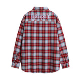 Men Long Sleeved T Shirt Spring and Autumn Plaid Shirt Coat Men's Loose Casual Long Sleeves Shirt