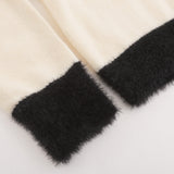 Women Sweater Girls' Casual Autumn Crew Neck Color Matching Long Sleeve