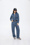 Unisex Pants Autumn Retro Denim Jumpsuit