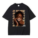 Rapper 21 Savage Graphic Tshirt Men's Hip Hop Vintage