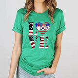 Women's Independence Day T Shirt round Neck Short Sleeve T-shirt Women's Top