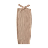 Women Skirt Vintage Waist Knitted Dress Slimming Skirt
