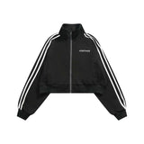 Unisex Jacket Autumn Fashion Striped Ultra Short Coat