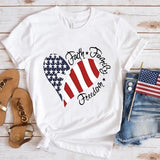 Women's Independence Day T Shirt round Neck Short Sleeve T-shirt