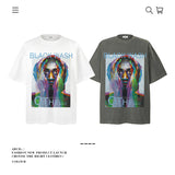 American vintage street T-shirt pure cotton men's and women's summer loose
