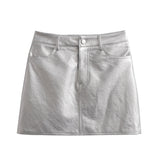 Women Skirt Women's Spring and Summer Tight Skirt Leather Skirt